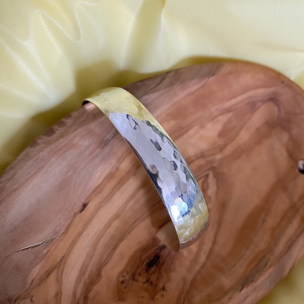 Sterling silver hammered bracelet